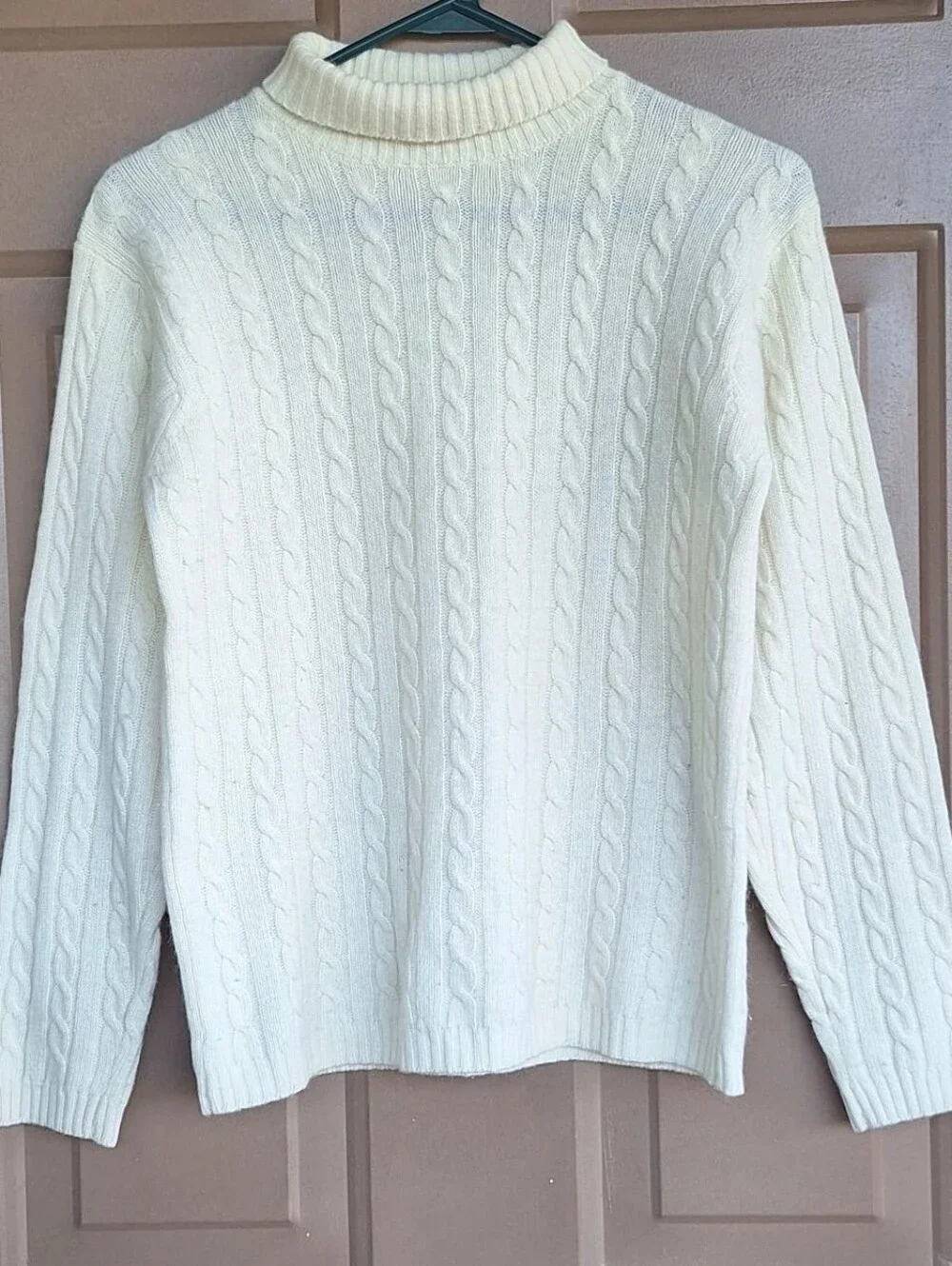 Sweetbriar Womens S Vintage Ivory Cable Knit Sweater Fisherman Preppy Old Money